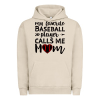 Pigment French Oak womens my favorite baseball player calls me mom Urban Hoodie - artisFamous