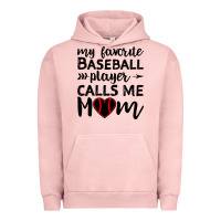 Pigment Salmon womens my favorite baseball player calls me mom Urban Hoodie - artisFamous