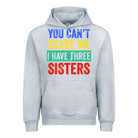 Heather Grey you can't scare me i have three sisters funny brother Urban Hoodie - artisFamous