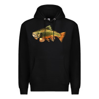 Black leaping brook trout Premium Hoodie - LillyAllenDesigns