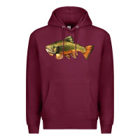 Burgundy leaping brook trout Premium Hoodie - LillyAllenDesigns