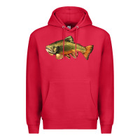 Cardinal leaping brook trout Premium Hoodie - LillyAllenDesigns