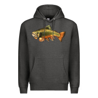 Charcoal Heather leaping brook trout Premium Hoodie - LillyAllenDesigns