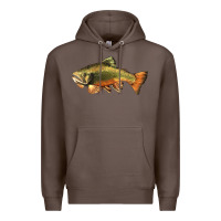 Coffee leaping brook trout Premium Hoodie - LillyAllenDesigns