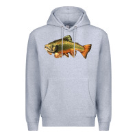 Heather Grey leaping brook trout Premium Hoodie - LillyAllenDesigns