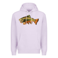 Lilac leaping brook trout Premium Hoodie - LillyAllenDesigns