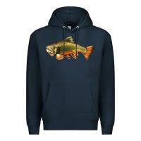 Navy leaping brook trout Premium Hoodie - LillyAllenDesigns