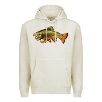 Oatmeal Heather leaping brook trout Premium Hoodie - LillyAllenDesigns