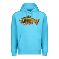 Ocean Blue leaping brook trout Premium Hoodie - LillyAllenDesigns