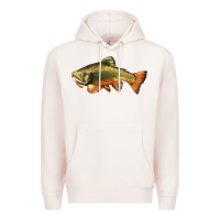 Pale Pink leaping brook trout Premium Hoodie - LillyAllenDesigns