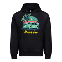 Black Vintage Funny Beetle Bug Distressed Classic Cars Old Bugs Never Die Urban Hoodie - artisFamous