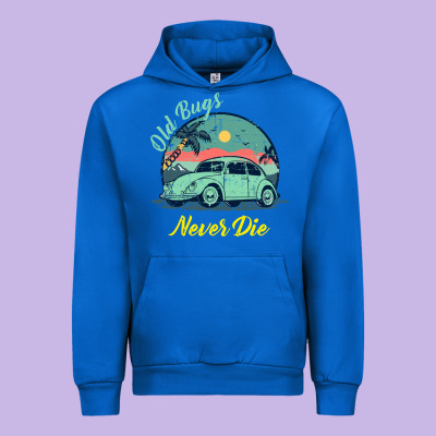 Vintage Funny Beetle Bug Distressed Classic Cars Old Bugs Never Die Urban Hoodie Designed By Artisfamous