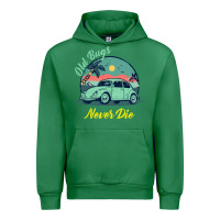 Emerald Vintage Funny Beetle Bug Distressed Classic Cars Old Bugs Never Die Urban Hoodie - artisFamous