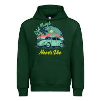 Forest Green Vintage Funny Beetle Bug Distressed Classic Cars Old Bugs Never Die Urban Hoodie - artisFamous