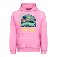Fuchsia Pink Vintage Funny Beetle Bug Distressed Classic Cars Old Bugs Never Die Urban Hoodie - artisFamous