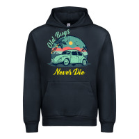 Navy Vintage Funny Beetle Bug Distressed Classic Cars Old Bugs Never Die Urban Hoodie - artisFamous