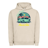Pigment French Oak Vintage Funny Beetle Bug Distressed Classic Cars Old Bugs Never Die Urban Hoodie - artisFamous