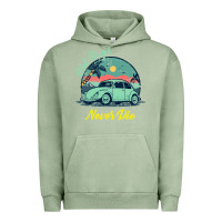 Pigment Oil Green Vintage Funny Beetle Bug Distressed Classic Cars Old Bugs Never Die Urban Hoodie - artisFamous