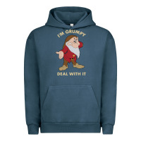 Pigment Midnight Navy snow white i'm grumpy deal with it portrait t shirt Urban Hoodie - artisFamous