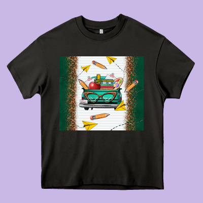 Back To School Truck Heavy Core Tee Designed By Tumblerdesignbyshophia
