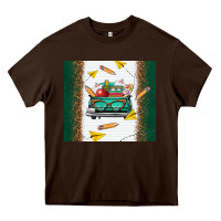 Chocolate Brown back to school truck Heavy Core Tee - TumblerDesignByShophia