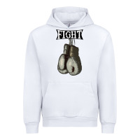 White boxing vintage fight gloves Urban Hoodie - artisFamous