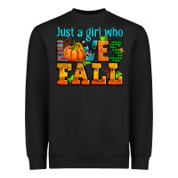 Black just a girl who loves fall Heavyweight Sweatshirt - AdoDesignShop