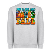 Heather Grey just a girl who loves fall Heavyweight Sweatshirt - AdoDesignShop