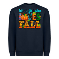 Navy just a girl who loves fall Heavyweight Sweatshirt - AdoDesignShop