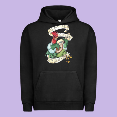 Alan A Dale Rooster  Oo De Lally Golly What A Day Tattoo Watercolor Pa Urban Hoodie Designed By Artisfamous