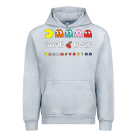 Heather Grey cool retro 80s pacman ghosts video games Urban Hoodie - artisFamous