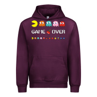 Mauve Wine cool retro 80s pacman ghosts video games Urban Hoodie - artisFamous