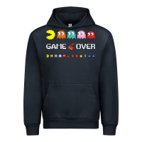 Navy cool retro 80s pacman ghosts video games Urban Hoodie - artisFamous