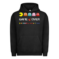 Pigment Black cool retro 80s pacman ghosts video games Urban Hoodie - artisFamous