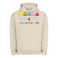 Pigment French Oak cool retro 80s pacman ghosts video games Urban Hoodie - artisFamous