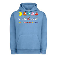 Pigment Pebble Blue cool retro 80s pacman ghosts video games Urban Hoodie - artisFamous