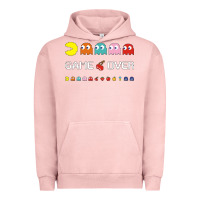 Pigment Salmon cool retro 80s pacman ghosts video games Urban Hoodie - artisFamous
