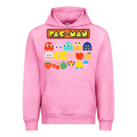 Fuchsia Pink 80s pacman ghosts video games Urban Hoodie - artisFamous