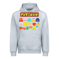 Heather Grey 80s pacman ghosts video games Urban Hoodie - artisFamous