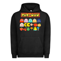Pigment Black 80s pacman ghosts video games Urban Hoodie - artisFamous
