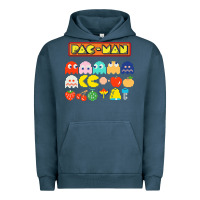 Pigment Midnight Navy 80s pacman ghosts video games Urban Hoodie - artisFamous