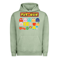 Pigment Oil Green 80s pacman ghosts video games Urban Hoodie - artisFamous