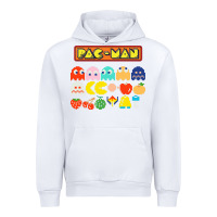 White 80s pacman ghosts video games Urban Hoodie - artisFamous