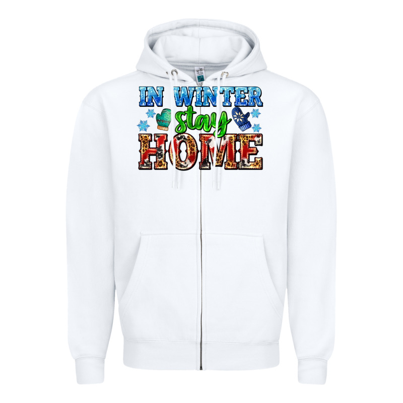 In Winter Stay Home With Gloves Zipper Hoodie by AdoDesignShop | Teevron