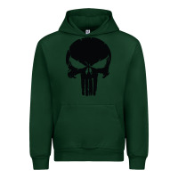 Forest Green the punisher skull black Urban Hoodie - artisFamous
