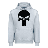 Heather Grey the punisher skull black Urban Hoodie - artisFamous