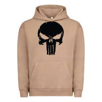 Pigment Burro the punisher skull black Urban Hoodie - artisFamous