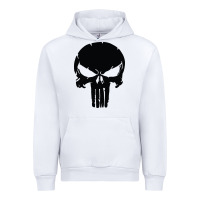 White the punisher skull black Urban Hoodie - artisFamous