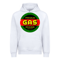 White GARAGE CAR GASOLINE Urban Hoodie - artisFamous