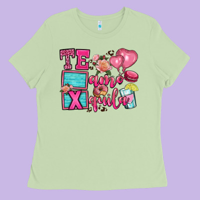 Te Amo Te Quila Ladies Tee Designed By Oliviacreatesart